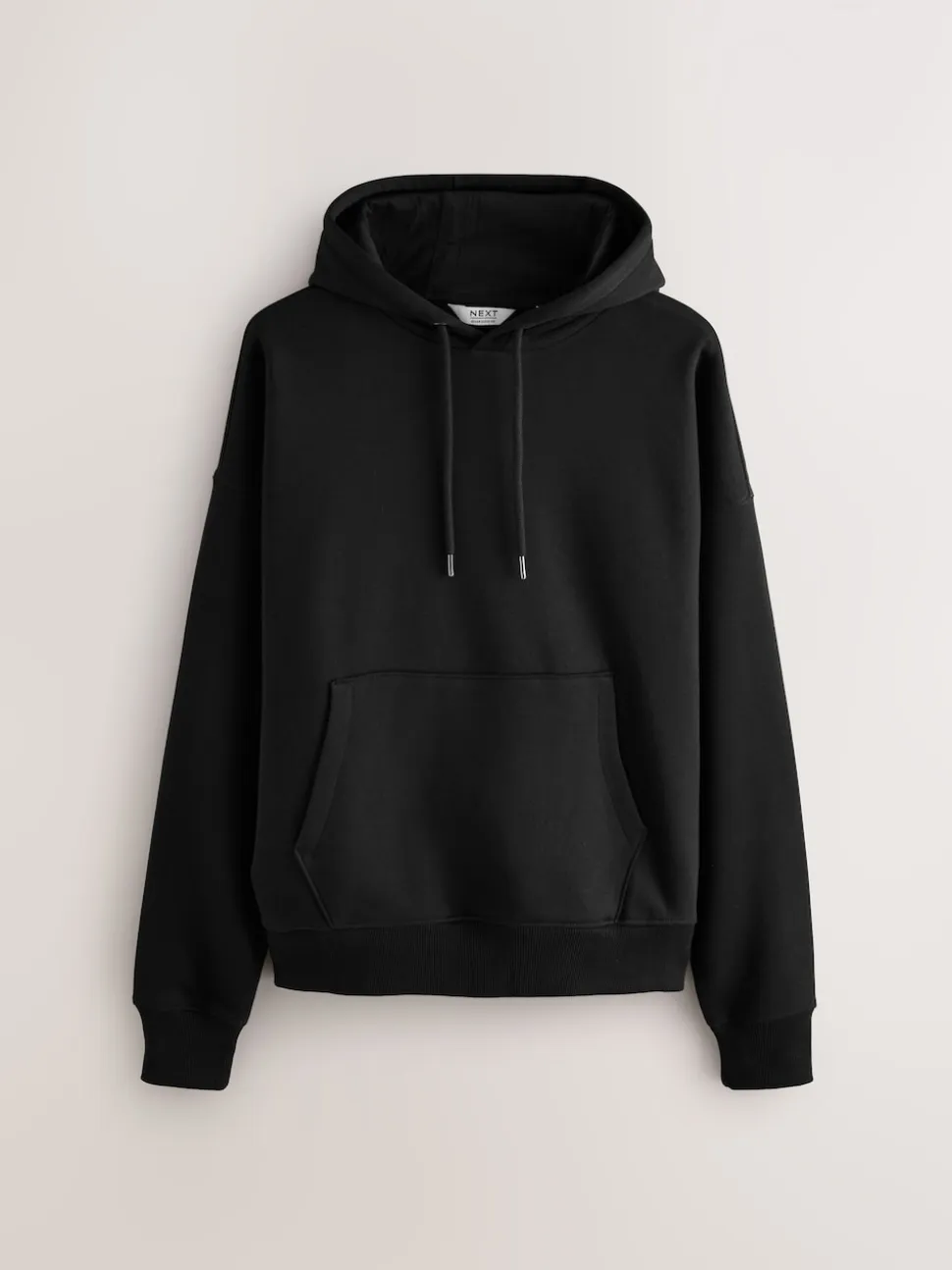Black Oversized Heavyweight Cotton Rich Jersey Hoodie