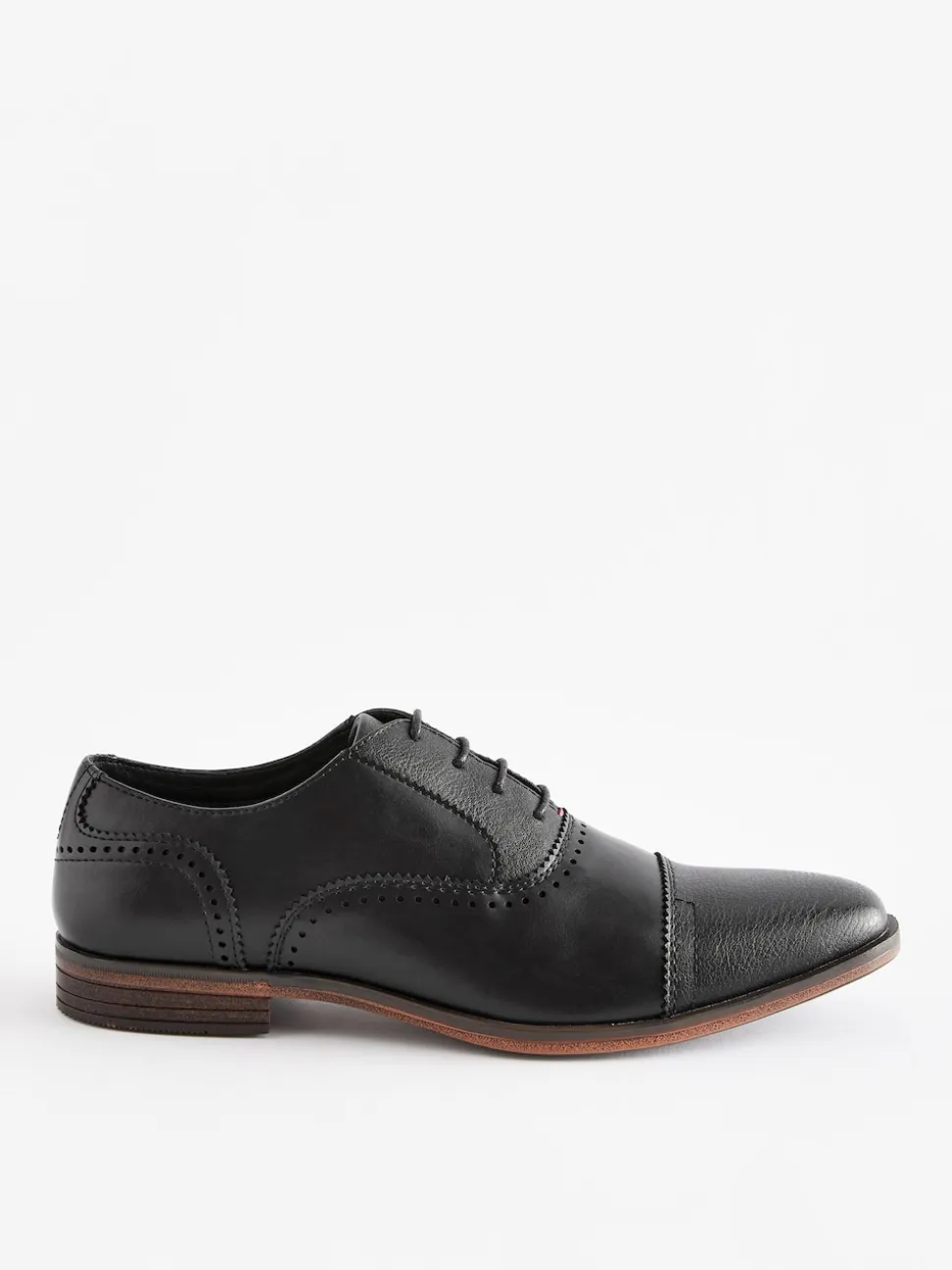 Black Oxford Toe Cap Shoes