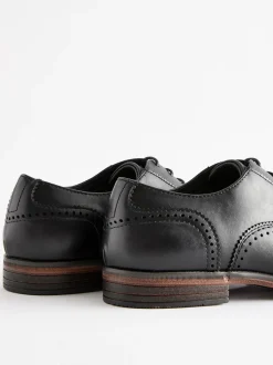 Black Oxford Toe Cap Shoes