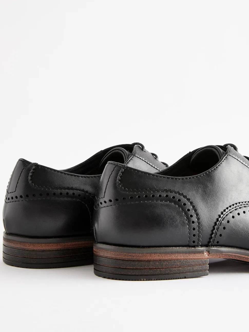 Black Oxford Toe Cap Shoes
