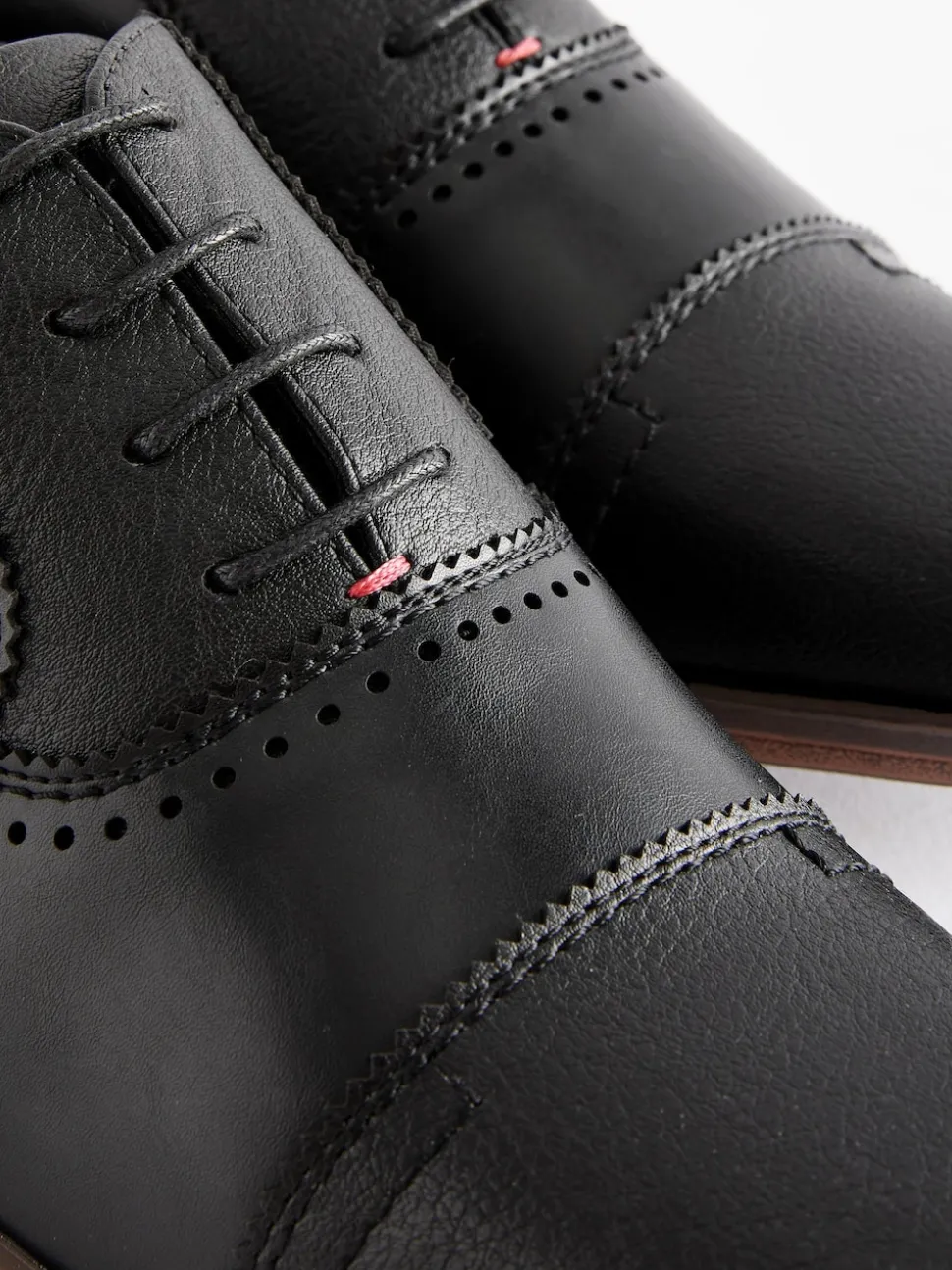 Black Oxford Toe Cap Shoes