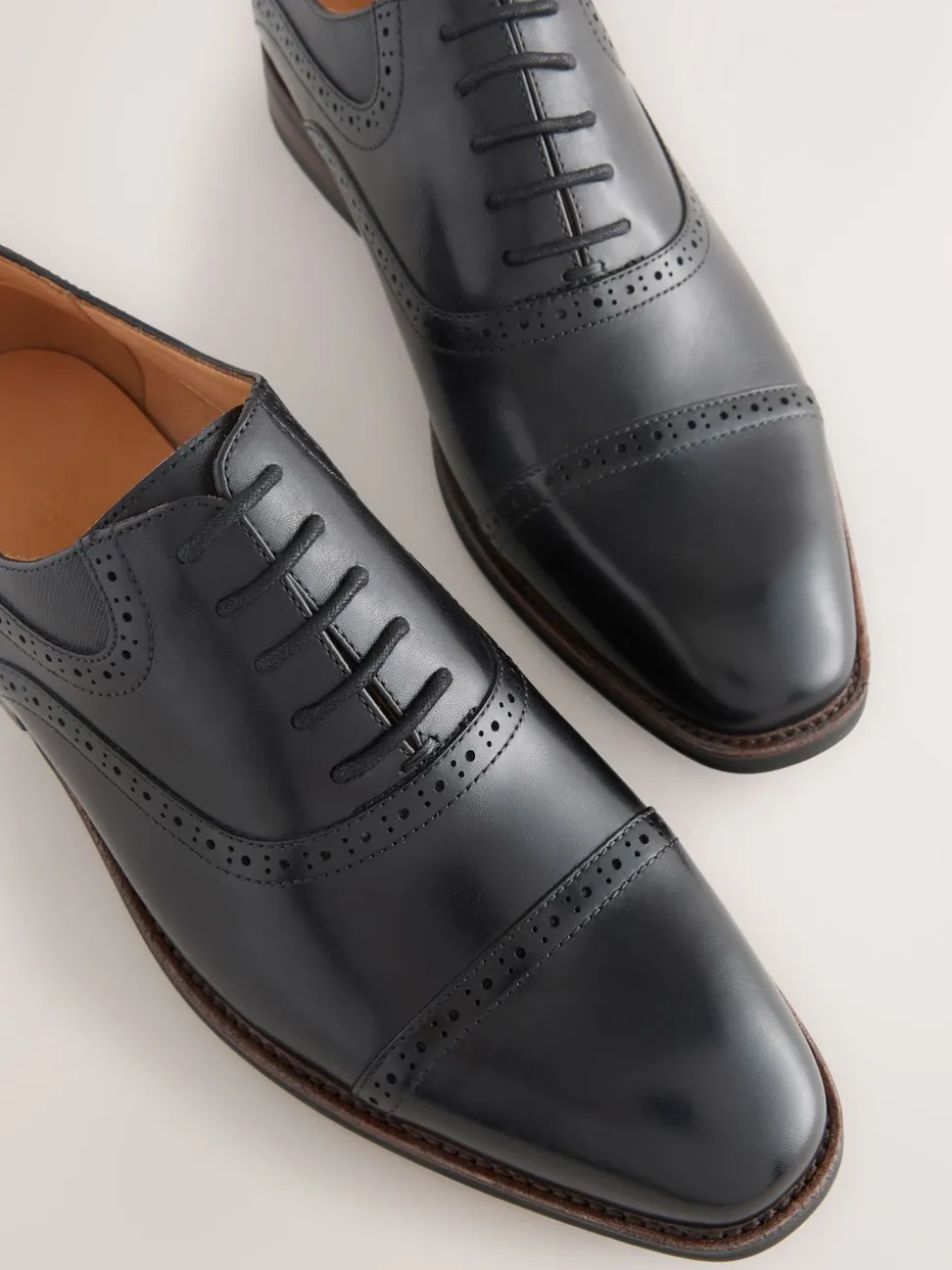 Black Oxford Toecap Shoes