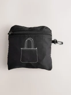 Black Packable Tote Bag