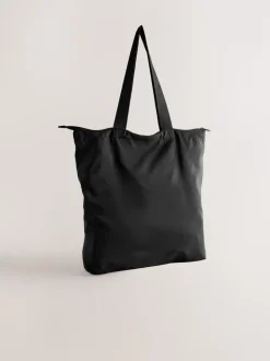 Black Packable Tote Bag