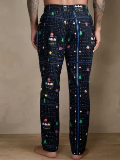 Black Pac-Man Printed Pyjama Bottoms
