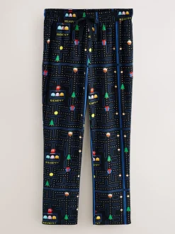 Black Pac-Man Printed Pyjama Bottoms