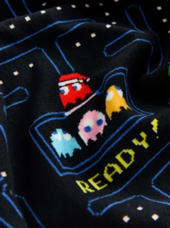 Black Pac-Man Printed Pyjama Bottoms