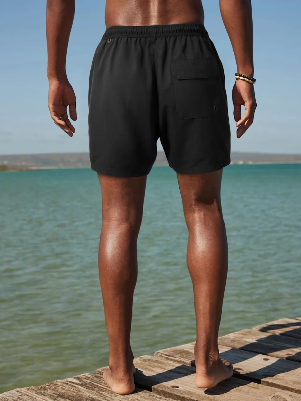 Black Palm Logo Essential Swim Shorts