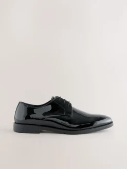 Black Patent Leather Derby Shoes