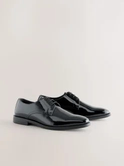 Black Patent Leather Derby Shoes