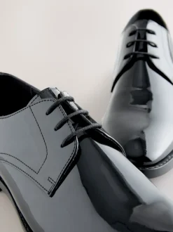 Black Patent Leather Derby Shoes