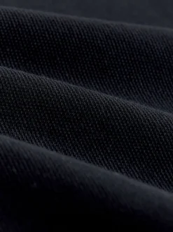 Black Pique Jersey Long Sleeve Over Shirt