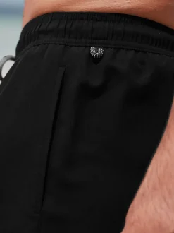 Black Plain Essential Swim Shorts