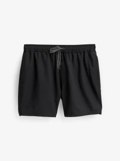 Black Plain Essential Swim Shorts