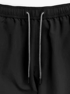 Black Plain Essential Swim Shorts