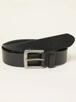Black Plain Leather Belt