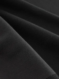 Black Plain N.Premium Slim Fit Premium Viscose Quarter Zip Neck Jumper