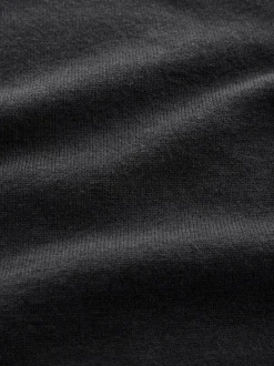 Black Plain Regular Fit Essential Long Sleeve Knitted Polo Shirt