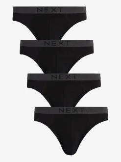 Black Pure 100% Cotton Briefs 4 Pack
