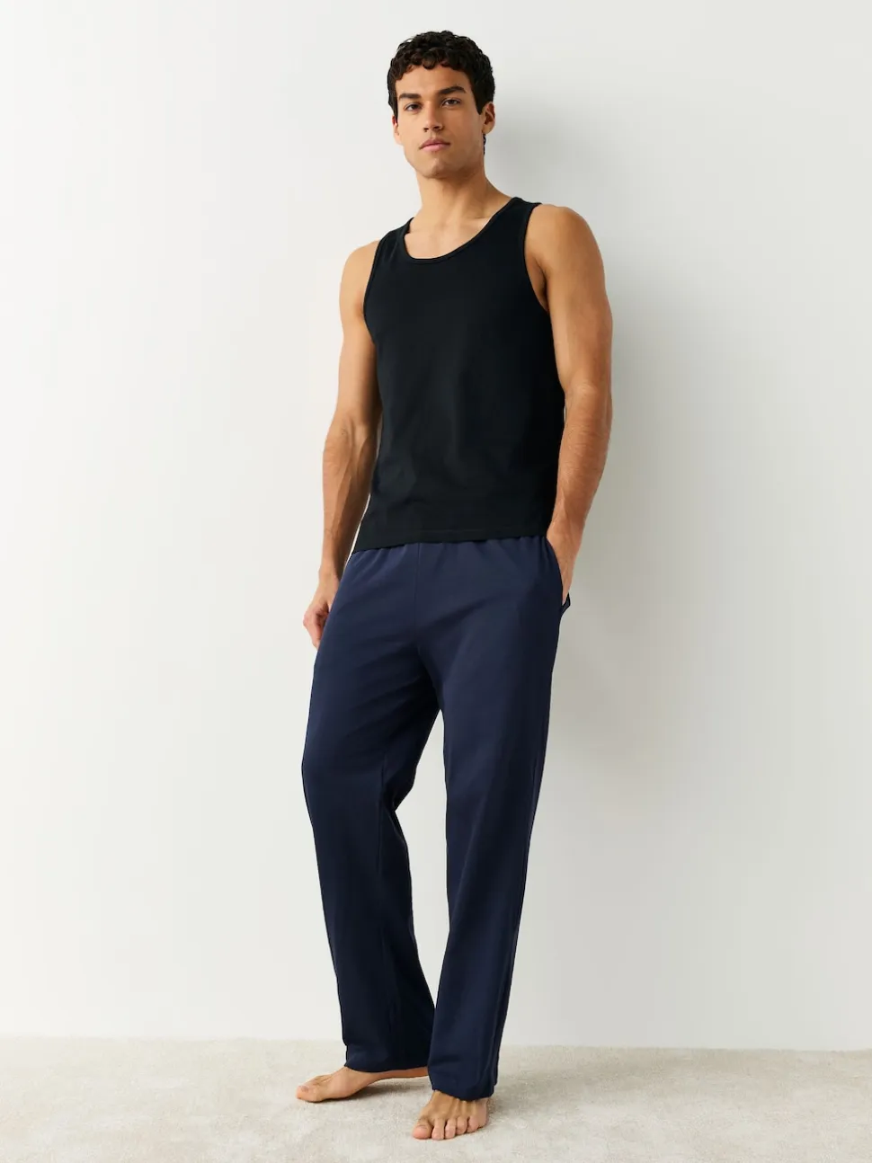 Black Pure 100% Cotton Layering Vests 2 Pack