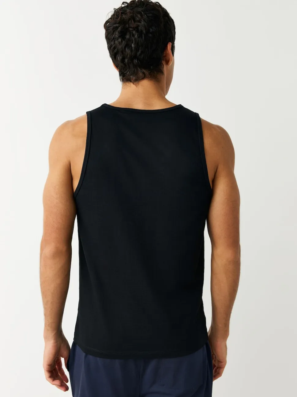 Black Pure 100% Cotton Layering Vests 2 Pack