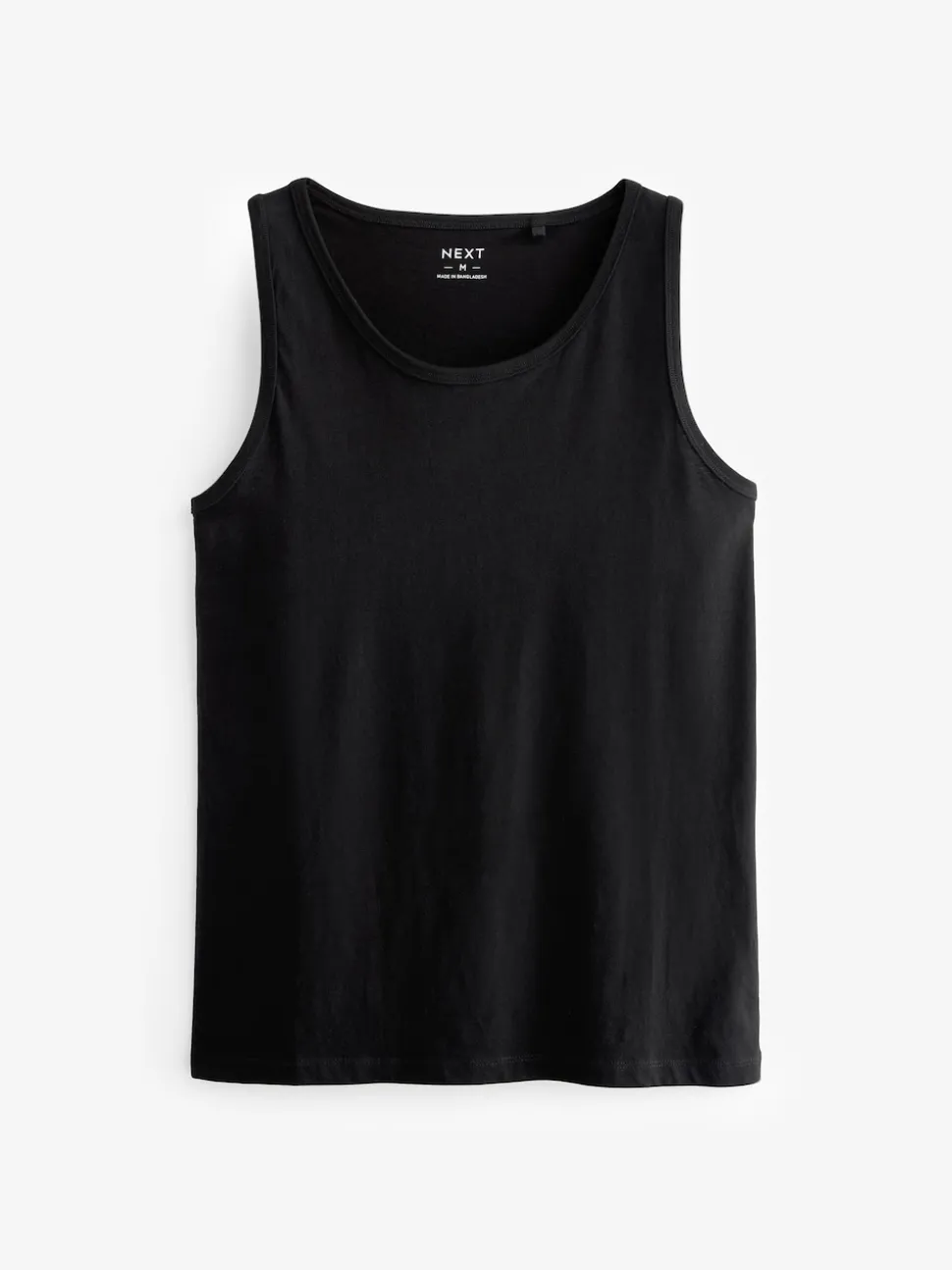 Black Pure 100% Cotton Layering Vests 2 Pack