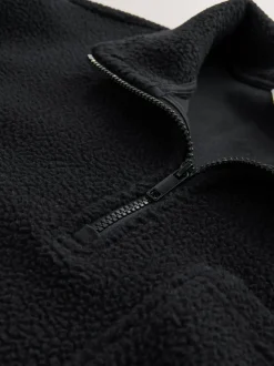 Black Quarter Zip Borg Fleece
