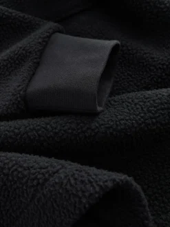 Black Quarter Zip Borg Fleece