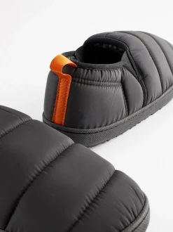 Black Quilted Slippers