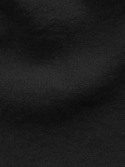 Black Regular Fit Cotton Linen Blend Elasticated Back Trousers