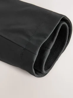 Black Regular Fit Drytech Waterproof Hooded Coat with Taped Seams