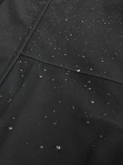 Black Regular Fit Drytech Waterproof Hooded Coat with Taped Seams