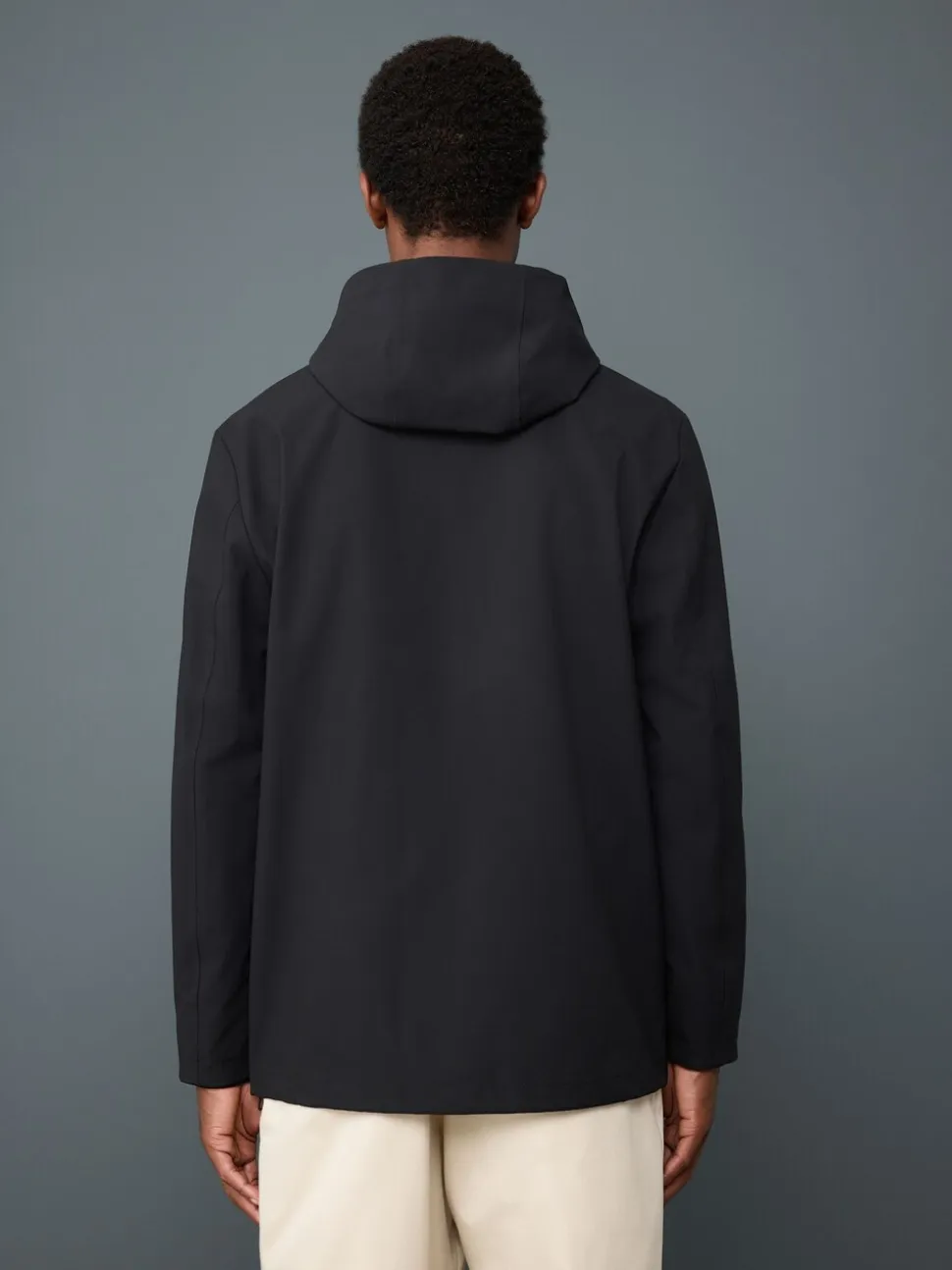 Black Regular Fit Drytech Waterproof Hooded Coat with Taped Seams