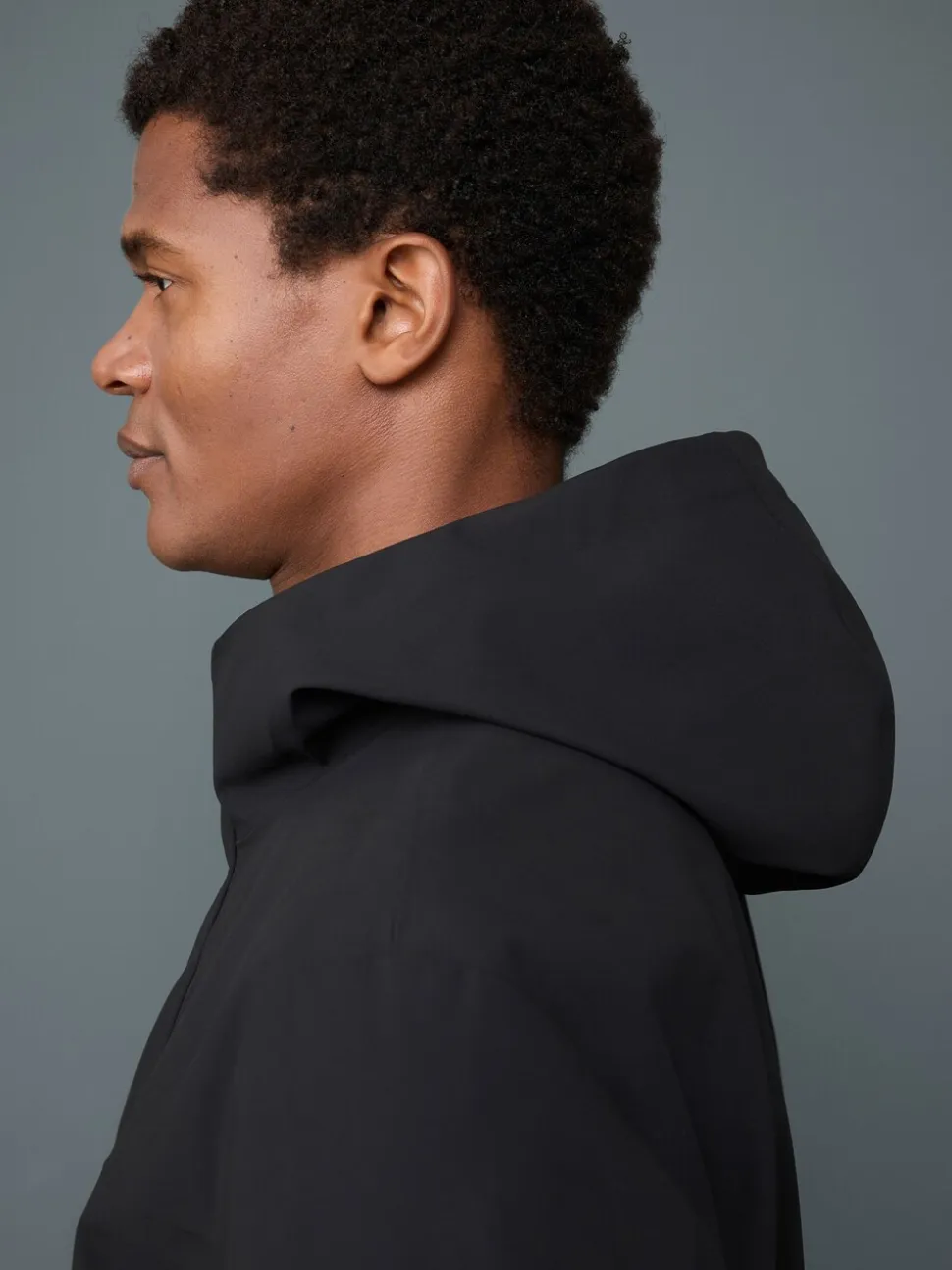 Black Regular Fit Drytech Waterproof Hooded Coat with Taped Seams