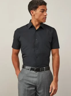 Black Regular Fit Easy Care Smart Shirt