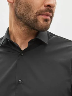 Black Regular Fit Easy Care Double Cuff Smart Shirt