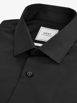 Black Regular Fit Easy Care Double Cuff Smart Shirt