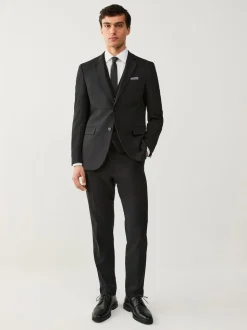 Black Regular Fit Essential Suit Waistcoat