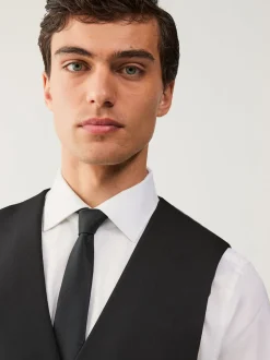 Black Regular Fit Essential Suit Waistcoat