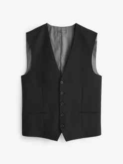 Black Regular Fit Essential Suit Waistcoat