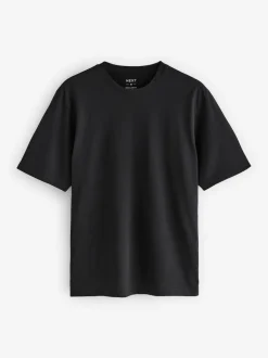 Black Regular Fit Essential Cotton T-Shirts 6 Pack