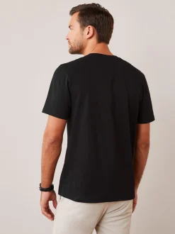 Black Regular Fit Essential Crew Neck Cotton T-Shirt