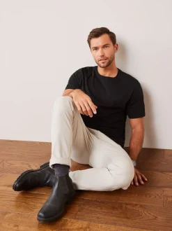 Black Regular Fit Essential Crew Neck Cotton T-Shirt