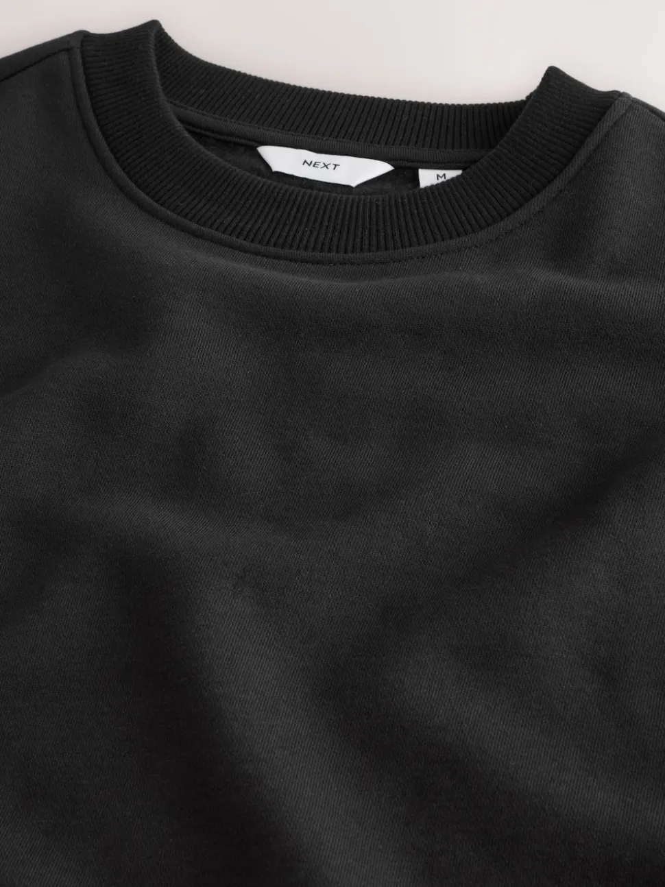 Black Regular Fit Heavyweight Cotton Rich Crew Neck Sweatshirt