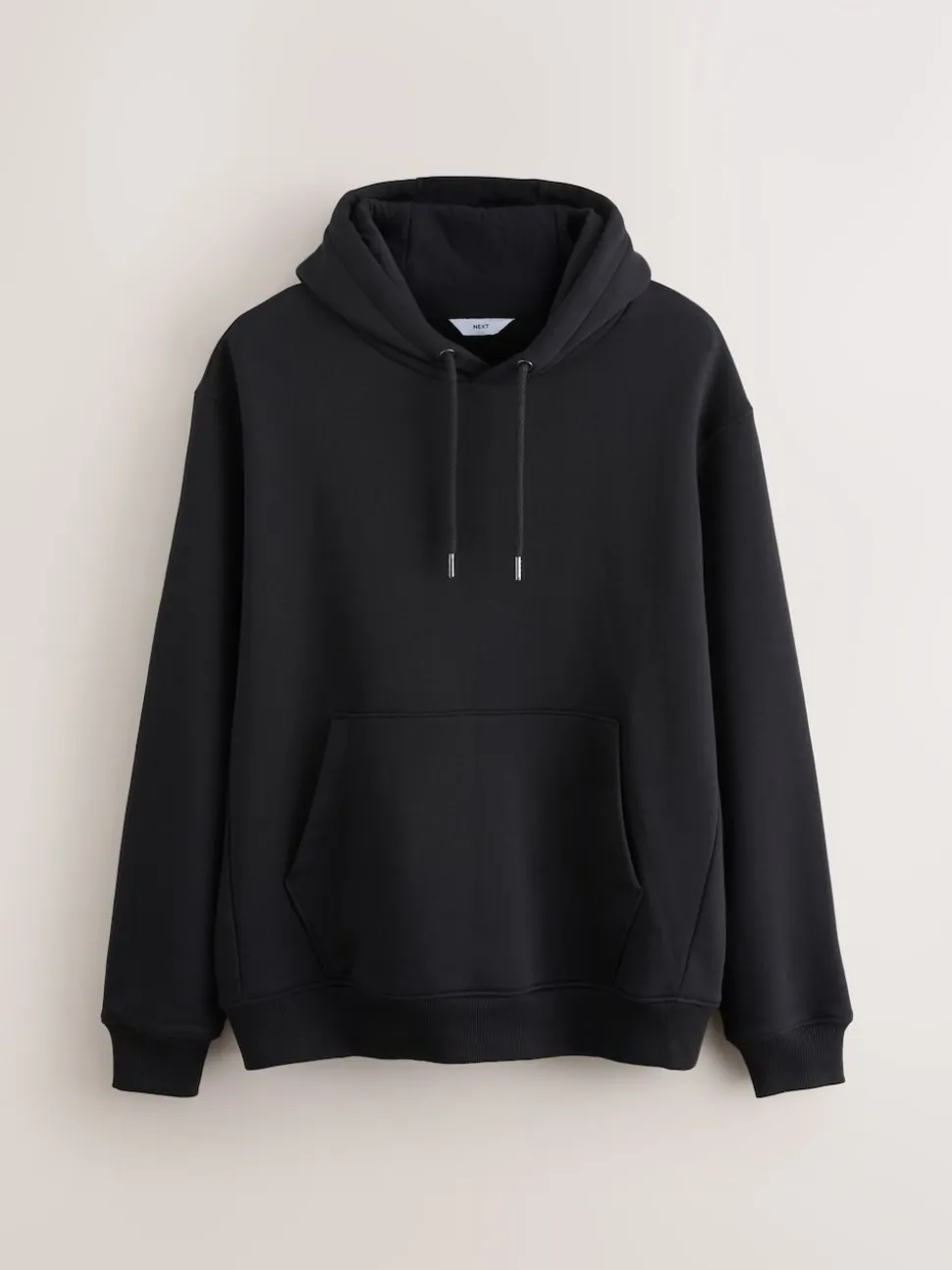 Black Regular Fit Heavyweight Cotton Rich Jersey Hoodie