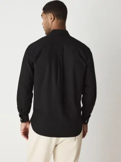 Black Regular Fit Long Sleeve Oxford Shirt