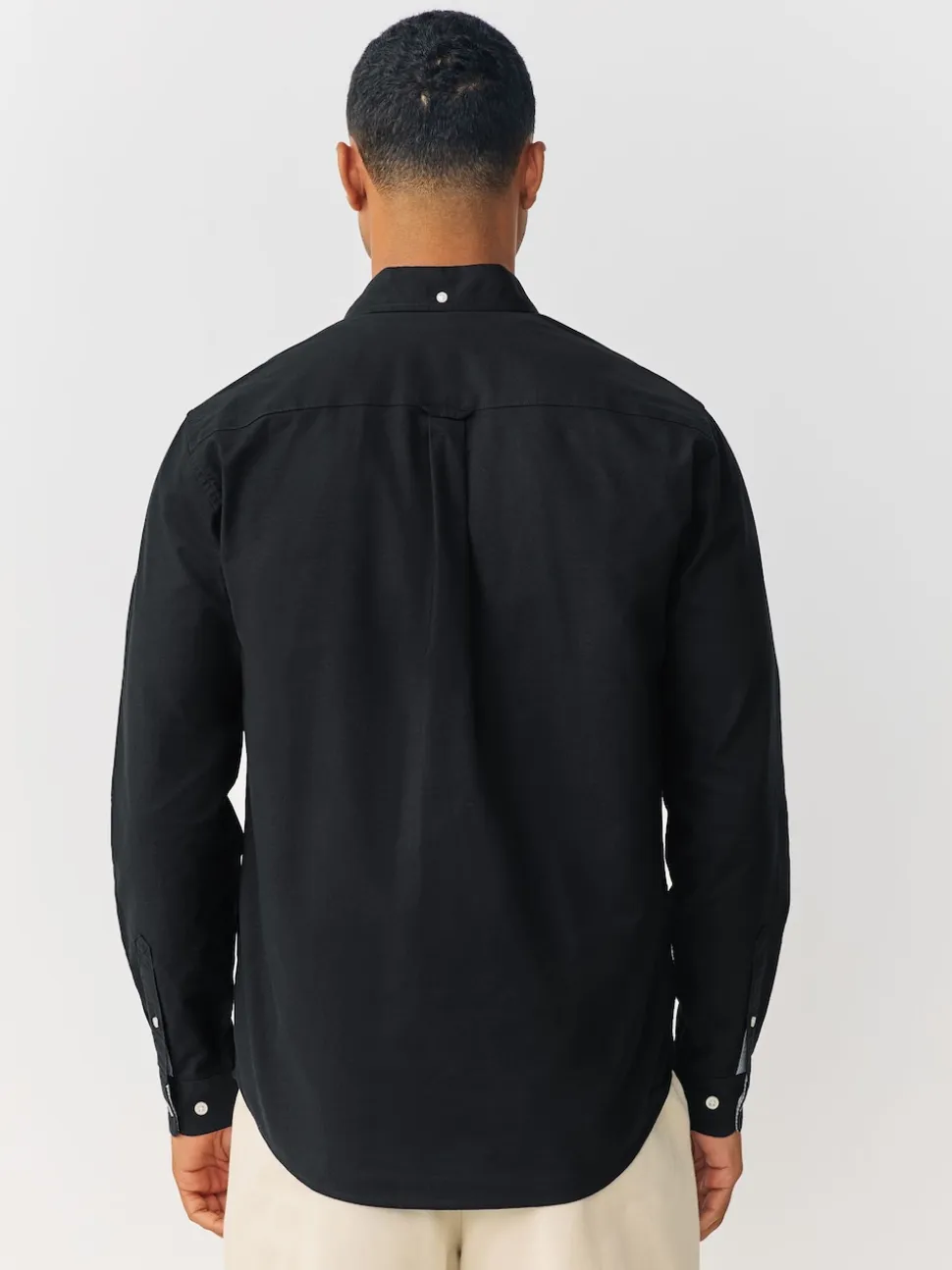 Black Regular Fit Long Sleeve Oxford Shirt