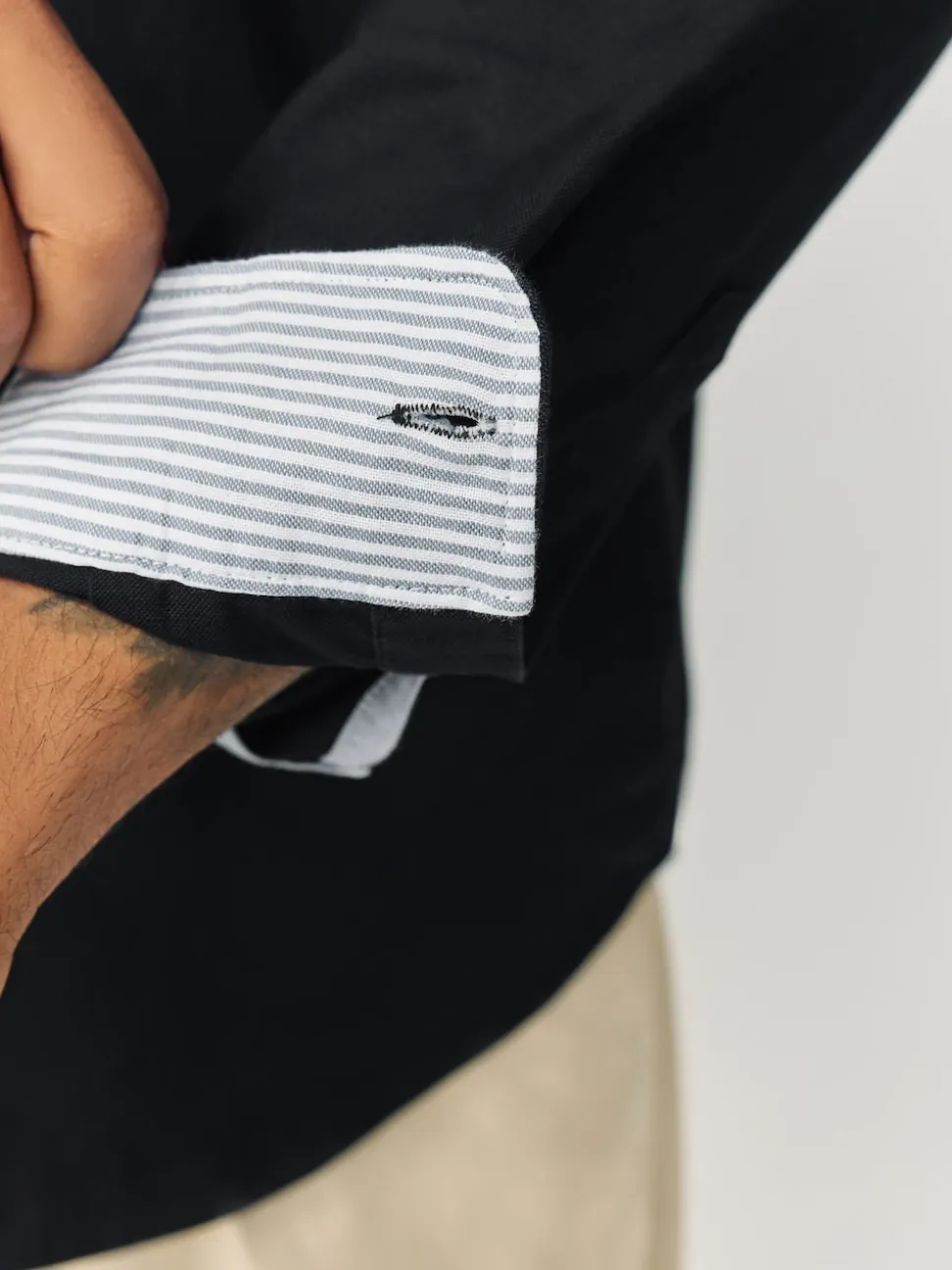 Black Regular Fit Long Sleeve Oxford Shirt