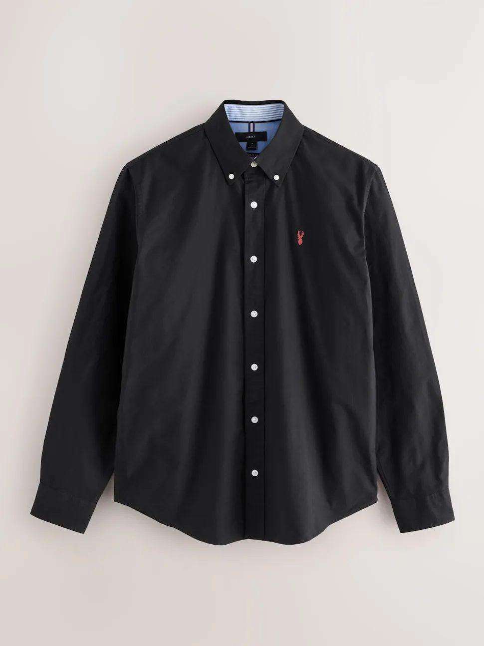 Black Regular Fit Long Sleeve Oxford Shirt