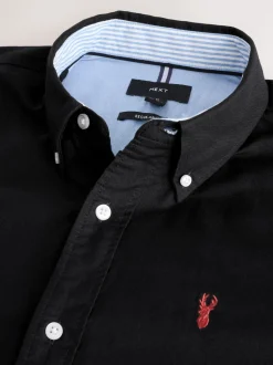 Black Regular Fit Long Sleeve Oxford Shirt